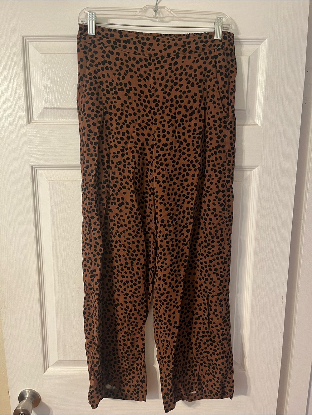 Old Navy Brown Leopard-Print Wide Leg Pants